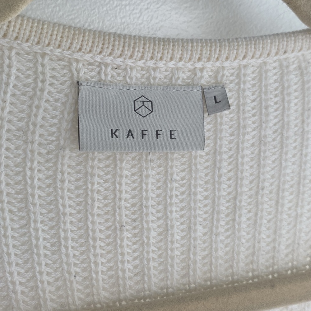 KAFFE Open Front Colour Block Knit Cardigan - Picture 2 of 7